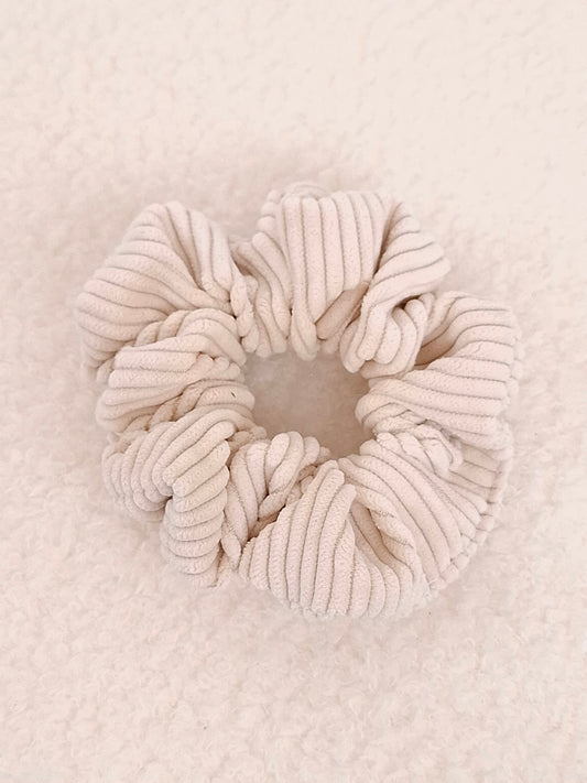 Chouchou velour cotelé beige