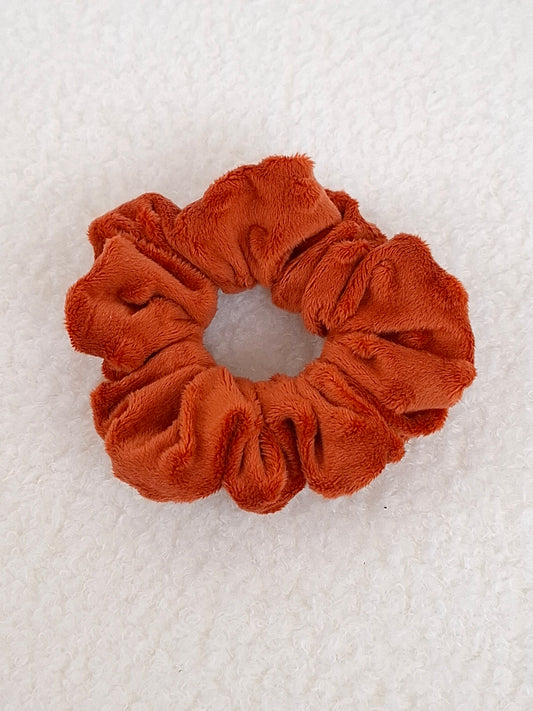 Chouchou minky à pois terracota