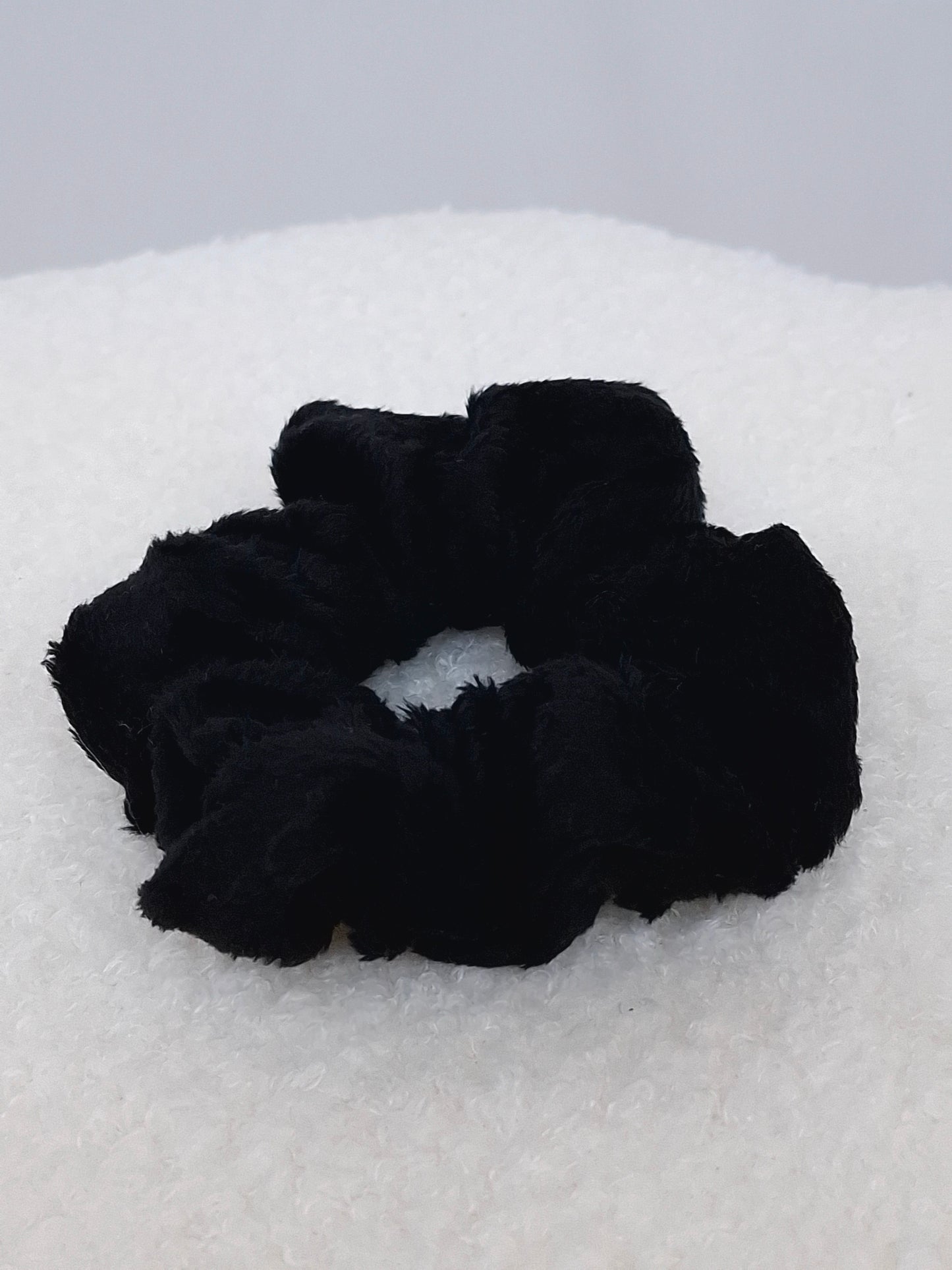 Chouchou minky à pois noir